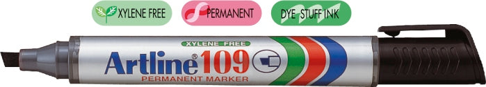 Marker Permanent 109 Vârf Teșit 2-5 mm Artline Negru