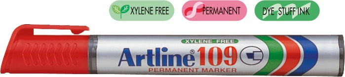 Marker Permanent 109 Vârf Teșit 2-5 mm Artline Roșu