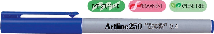 Marker Permanent 250 Vârf Rotund 0,4 mm Artline Albastru