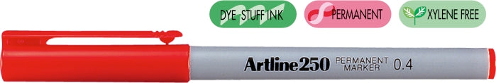 Marker Permanent 250 Vârf Rotund 0,4 mm Artline Roșu