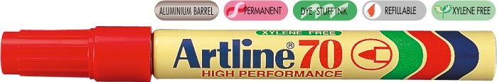 Marker Permanent 70 Vârf Rotund 1,5 mm Artline Roșu