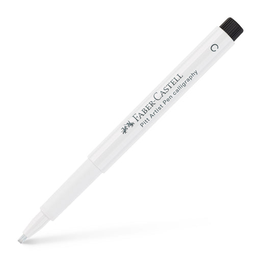 Marker Pitt Artist Pen Caligrafic Vârf C 2,5 mm Faber-Castell Alb