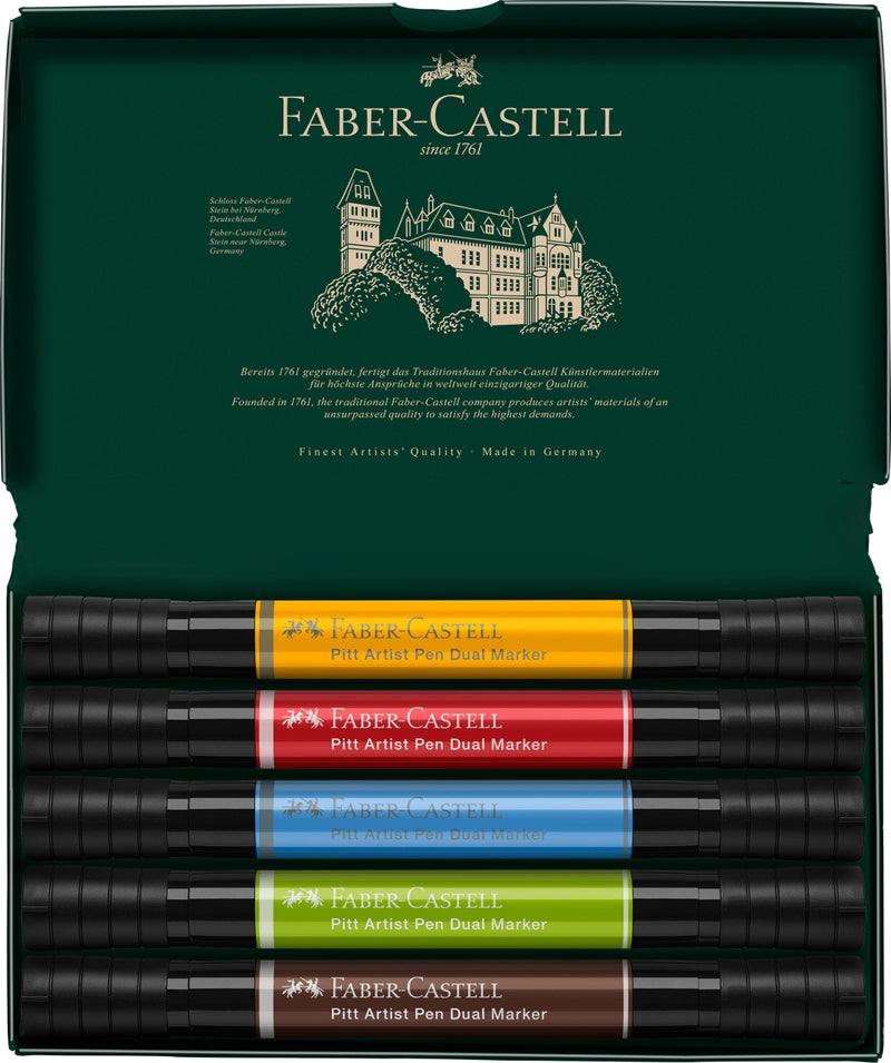 Set 5 Markere Pitt Artist Pen Dual Marker Faber-Castell