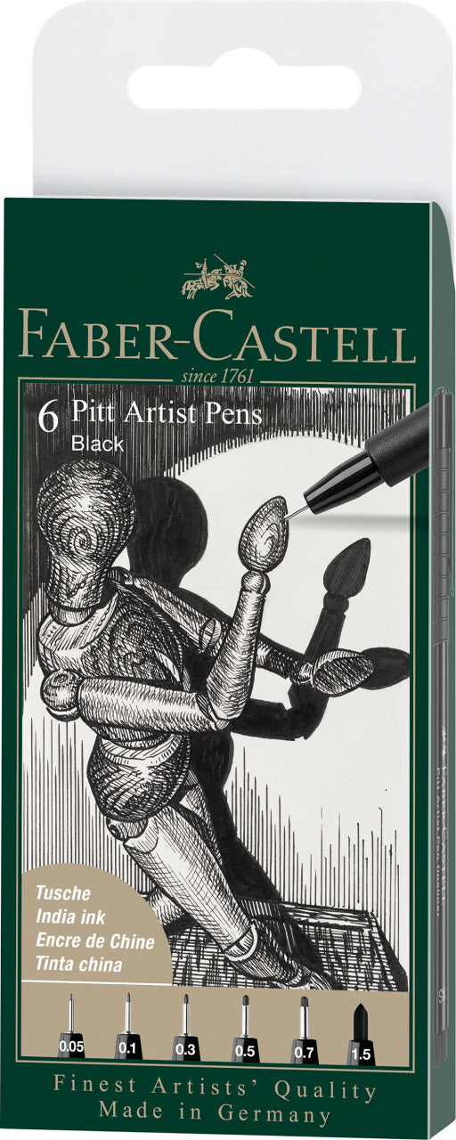 Set 6 Markere Pitt Artist Pen în Etui Faber-Castell