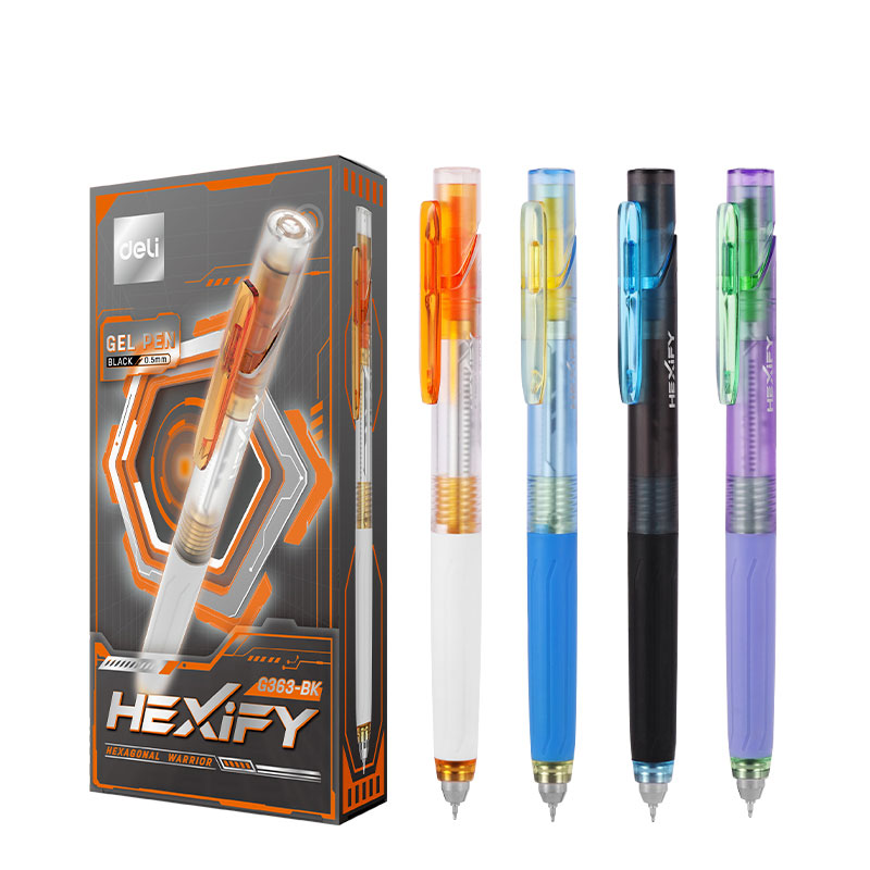 Pix cu Gel cu Mecanism Hexify G363 0,5 mm Negru Deli