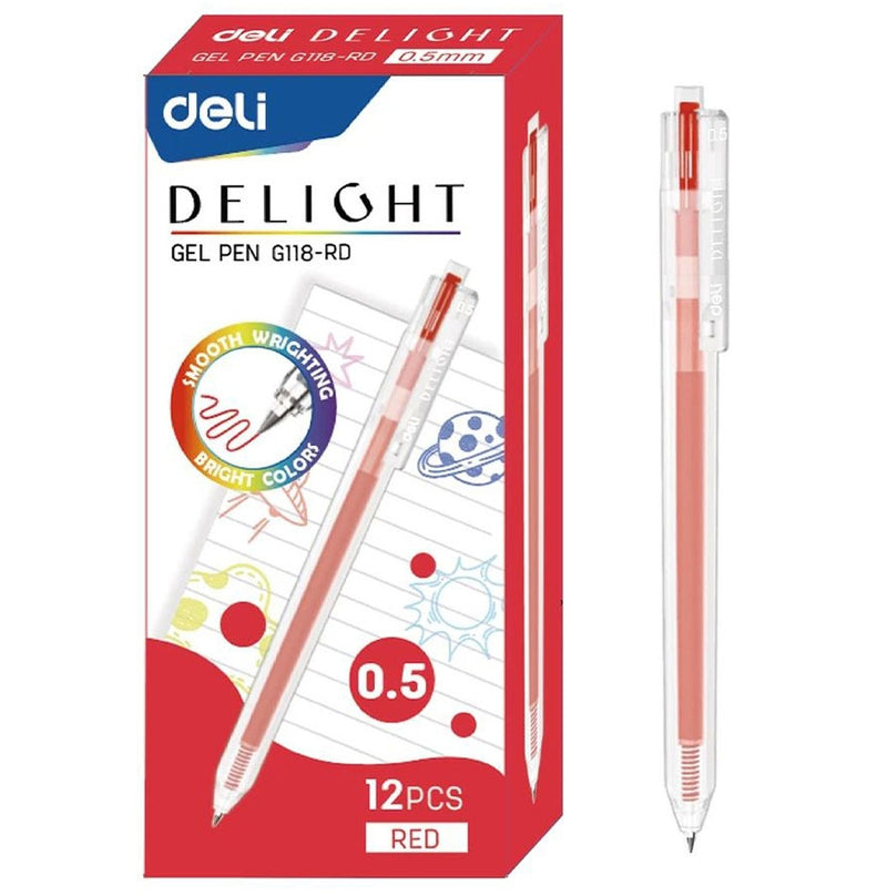 Pix cu Gel cu Mecanism G118 0,5 mm Roșu Deli