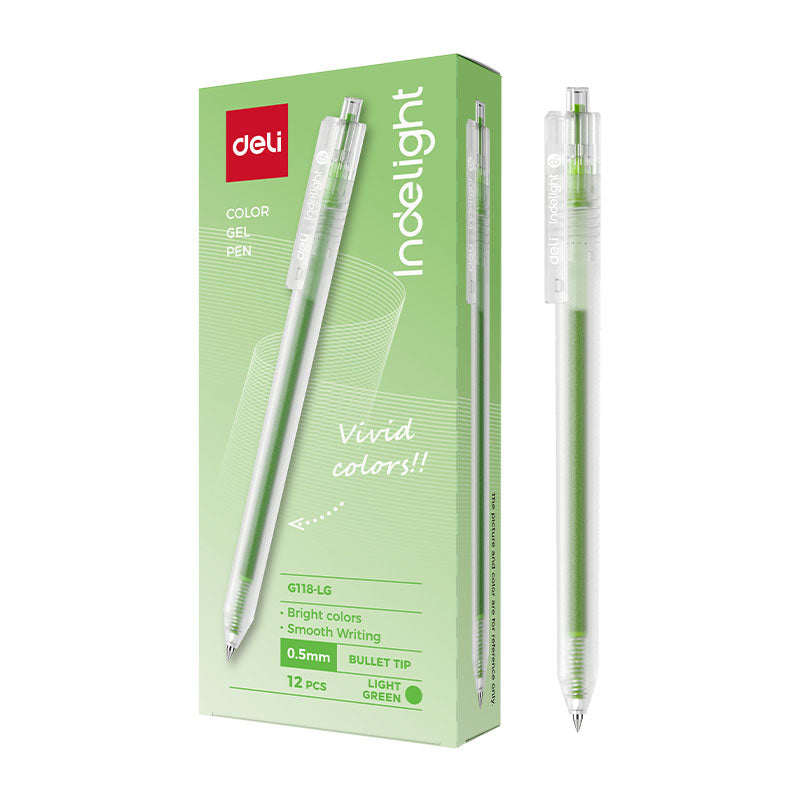 Pix cu Gel cu Mecanism G118 0,5 mm Verde Deschis Deli