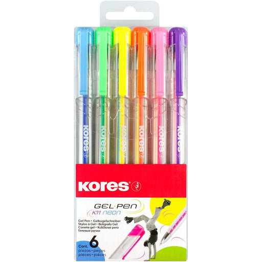 Pix cu Gel K11 0,4 mm Culori Neon Set 6 Buc Kores
