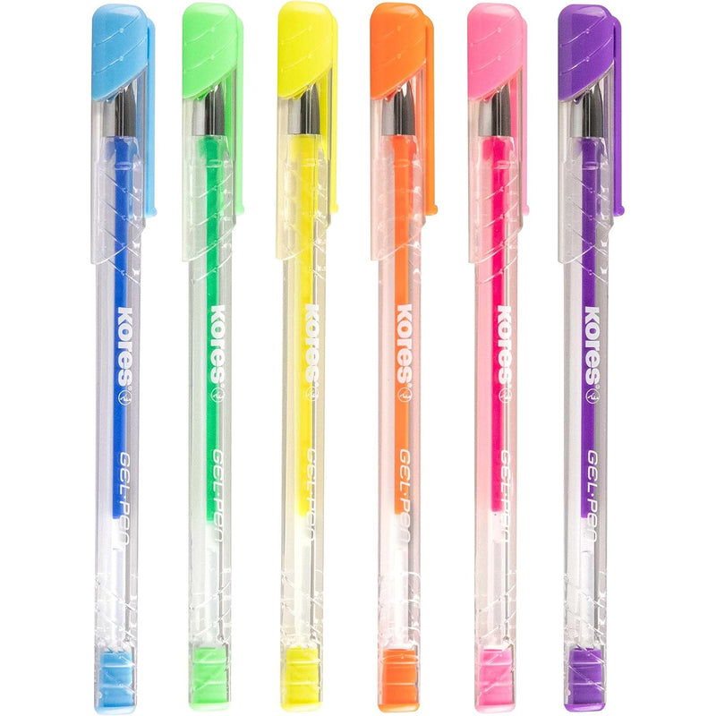 Pix cu Gel K11 0,4 mm Culori Neon Set 6 Buc Kores