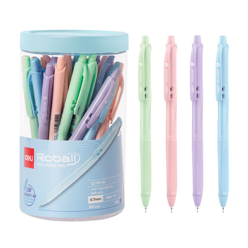 Pix cu Mecanism Roball 0,7 mm Corp Pastel Albastru Deli