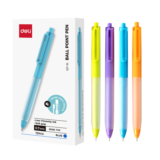 Pix cu Mecanism Softgrip Q51 0,7 mm Albastru Deli