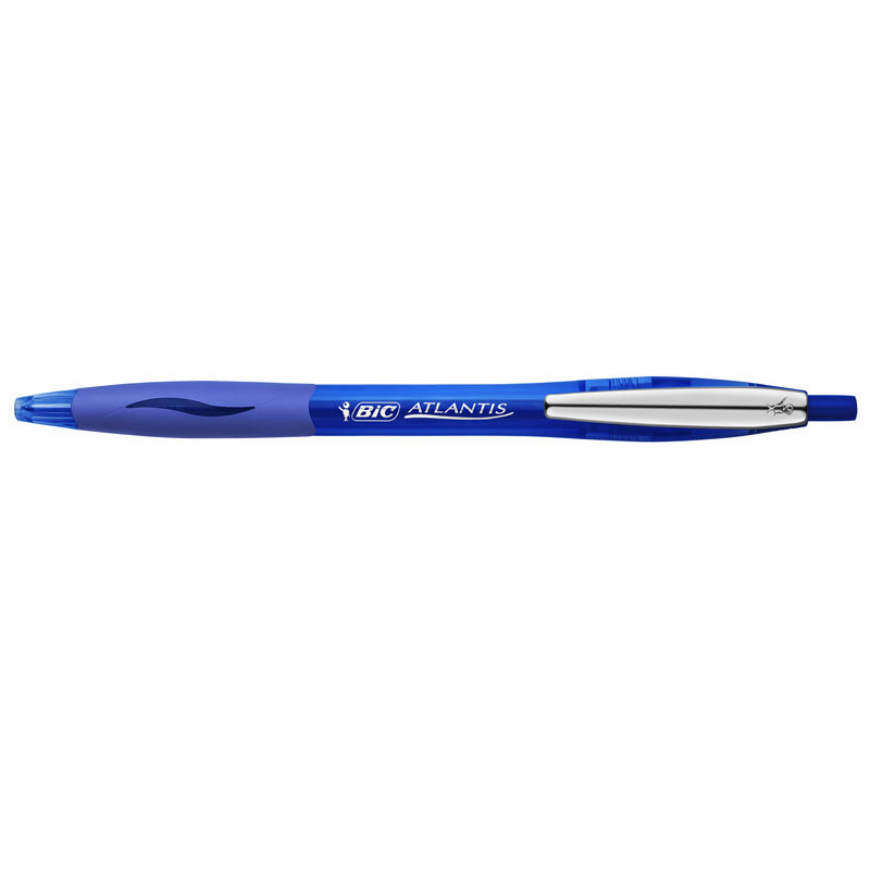 Pix cu Mecanism Atlantis Clic Soft 1,0 mm Albastru BIC