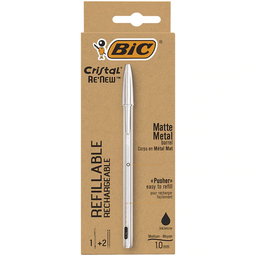 Pix Metalic cu Mecanism Negru + 2 Rezerve BIC