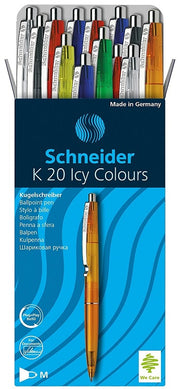 Pix cu Mecanism K20 Icy Colours Clemă Metalică Culori Asortate Scriere Albastră Schneider