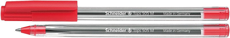 Pix de Unică Folosință Tops 505M Vârf Mediu 0,5 mm Corp Transparent Schneider Roșu