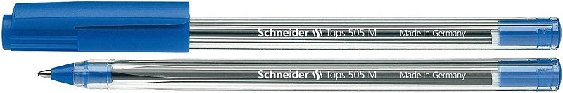 Pix de Unică Folosință Tops 505M Vârf Mediu 0,5 mm Corp Transparent Schneider Albastru