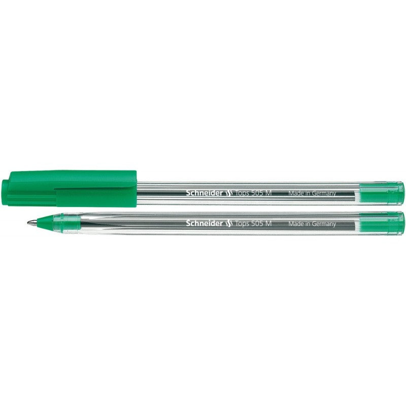 Pix de Unică Folosință Tops 505M Vârf Mediu 0,5 mm Corp Transparent Schneider Verde