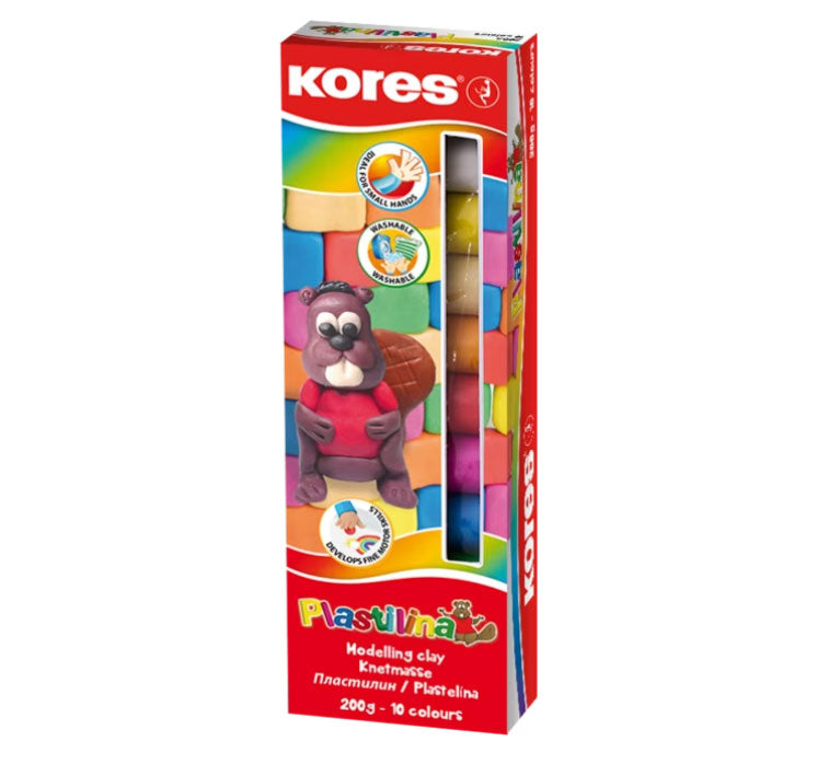 Plastilină 10 Culori 200 g Kores