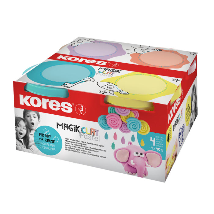 Plastilină Modelaj Pastel 4 x 40 g Kores