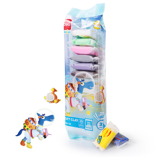 Plastilină Soft Clay 12 Culori 72 g Deli