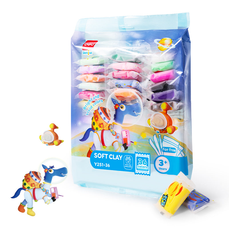 Plastilină Soft Clay 36 Culori 216 g Deli