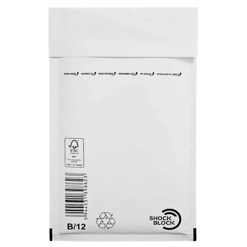 Plic Antișoc cu Bule de Aer B/12 140 x 225 mm 200 buc GPV Alb