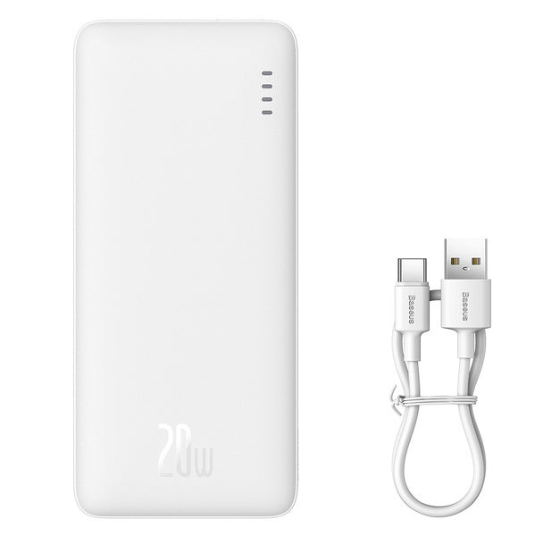 Baterie Externă Airpow 10000mAh 20W Cablu USB-C Alb - Baseus
