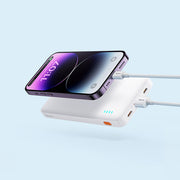 Baterie Externă Airpow 10000mAh 20W Cablu USB-C Alb Baseus