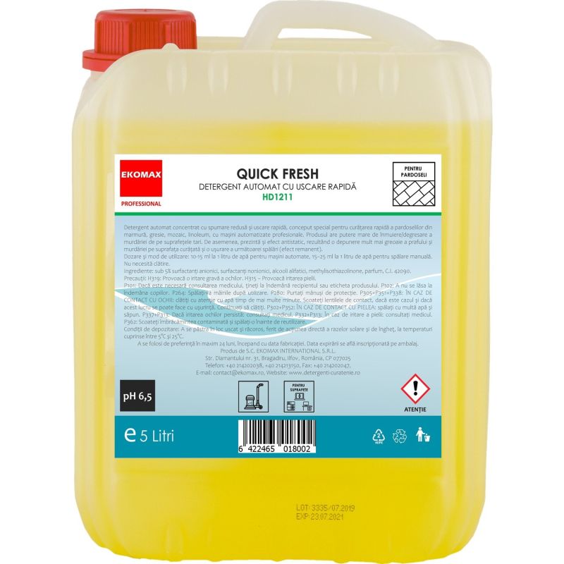 Detergent automat pardoseli Ekomax Quick Fresh cu uscare rapida 5 l