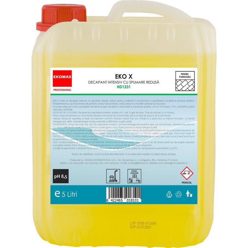Decapant intensiv pardoseli Ekomax Eko X cu spumare redusa 5 l