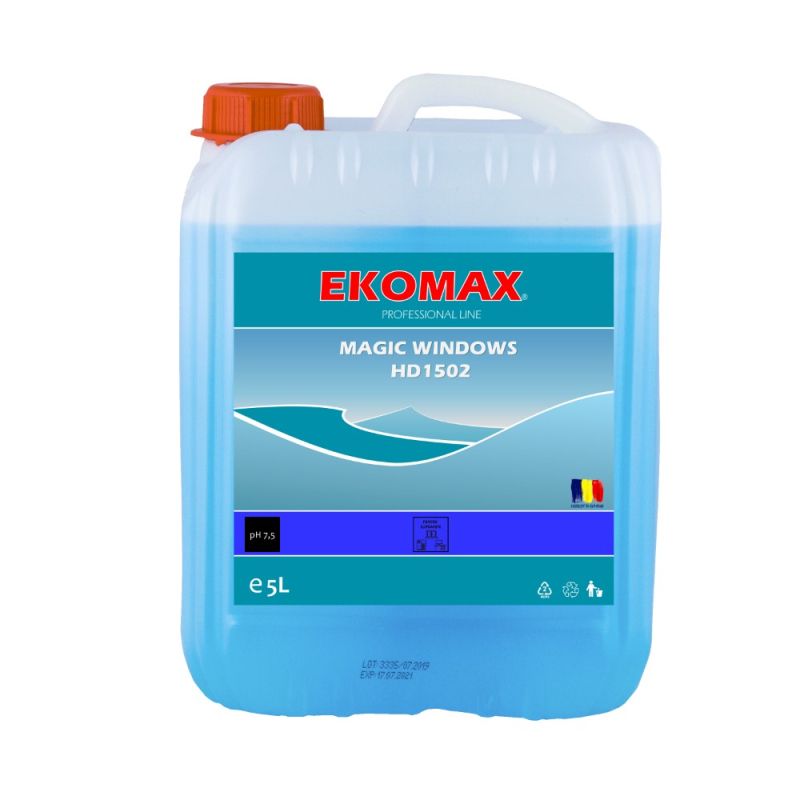 Detergent Geamuri și Suprafețe din Sticlă Magic Windows - Ekomax 5 l
