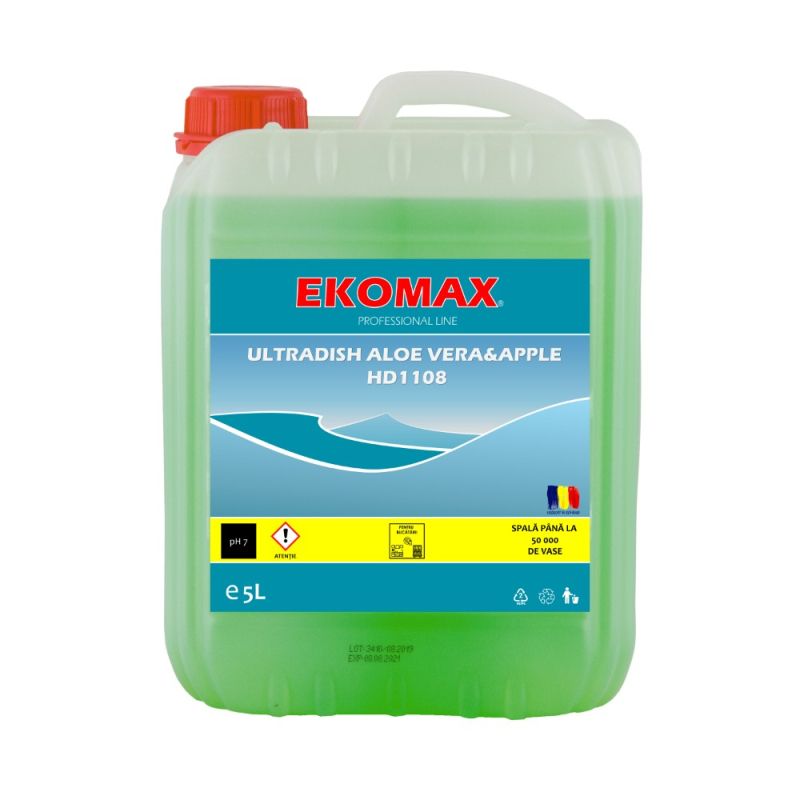 Detergent vase Ekomax Ultradish Aloe Vera si Apple 5 l