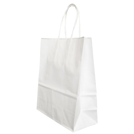 Pungă Cadou din Hârtie cu Mâner Răsucit 14 x 8 x 21 cm Albă cu Interior Alb Papiroti