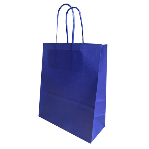 Pungă Hârtie Mâner Răsucit 18 x 8 x 22 cm Albastru Nautic/Alb Papiroti