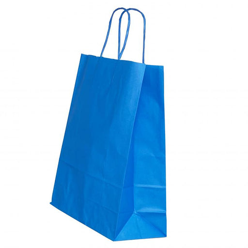 Pungă Cadou din Hârtie cu Mâner Răsucit 22 x 10 x 31 cm Albastru/Alb Papiroti
