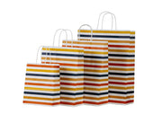 Pungă Hârtie Mâner Răsucit 22 x 10 x 31 cm Alb Striații Papiroti