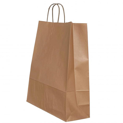 Pungă de Hârtie cu Mâner Răsucit 22x10x31 cm Bronz/Alb Papiroti