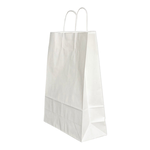 Pungă Cadou din Hârtie cu Mâner Răsucit 26 x 12 x 35 cm Alb Papiroti