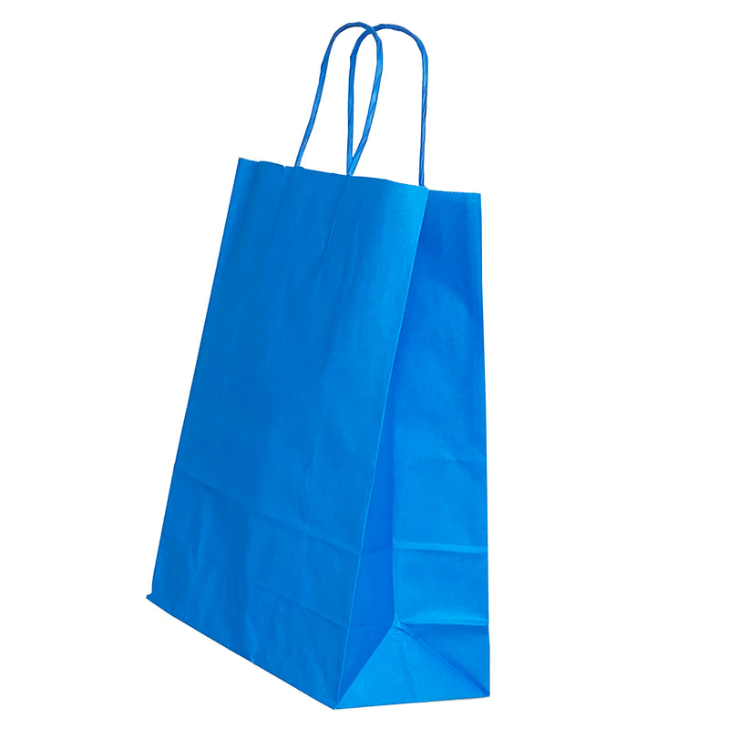 Pungă Cadou din Hârtie cu Mâner Răsucit 26 x 12 x 35 cm Albastru/Alb Papiroti