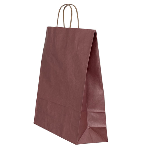 Pungă Cadou din Hârtie cu Mâner Răsucit 26 x 12 x 35 cm Mov cu Interior Maro Papiroti