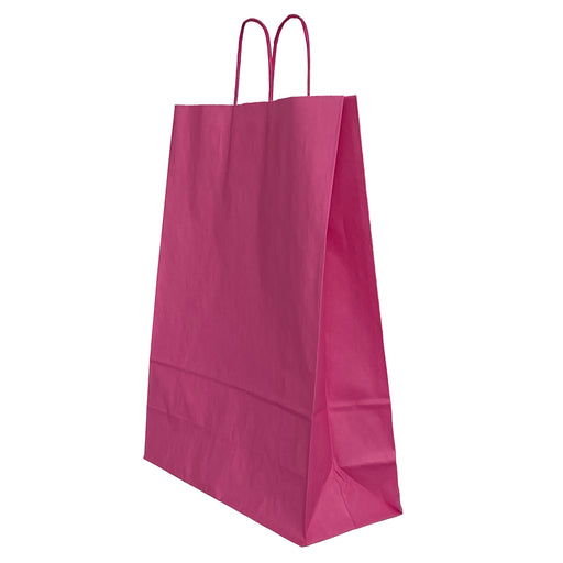 Pungă Cadou din Hârtie cu Mâner Răsucit 26 x 12 x 35 cm Roz/Alb Papiroti