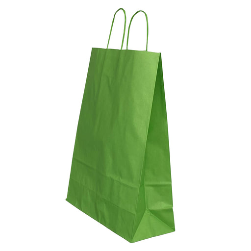Pungă Cadou din Hârtie cu Mâner Răsucit 26 x 12 x 35 cm Verde/Alb Papiroti