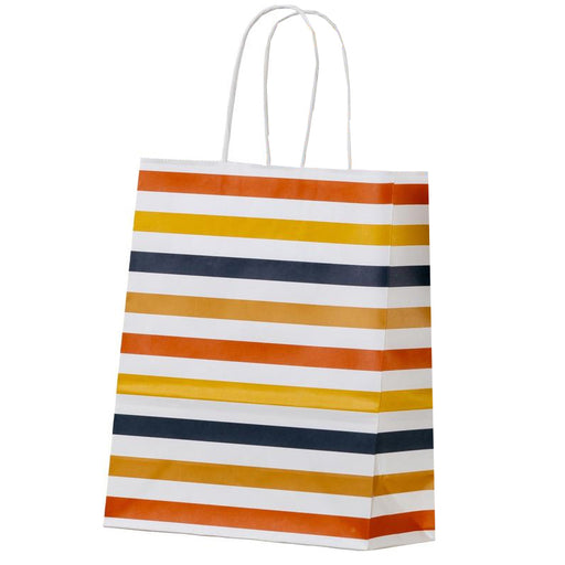 Pungă Hârtie Mâner Răsucit 32 x 12 x 41 cm Alb Striații Papiroti