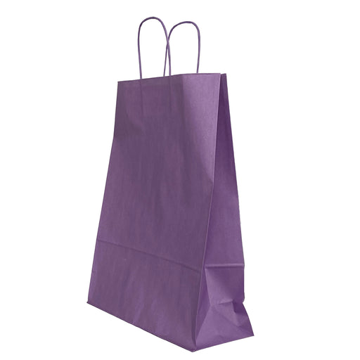 Pungă de Hârtie cu Mâner Răsucit 32x12x41 cm Mov/Alb Papiroti