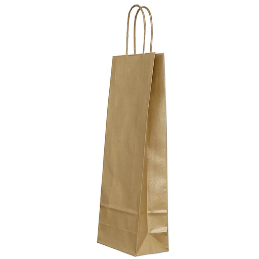 Pungă Hârtie Sticle Mâner Răsucit 14 x 8 x 39 cm Auriu/Alb Papiroti