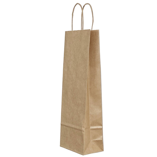 Pungă Hârtie Sticle Mâner Răsucit 14 x 8 x 39 cm Maro cu dungi/Maro Papiroti