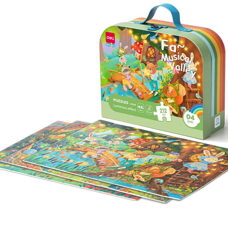 Puzzle Gigant Cadou 212 Piese cu Efect Luminos Valea Muzicală Deli