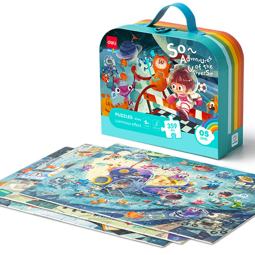 Puzzle Gigant Cadou 359 Piese cu Efect Luminos Univers Deli