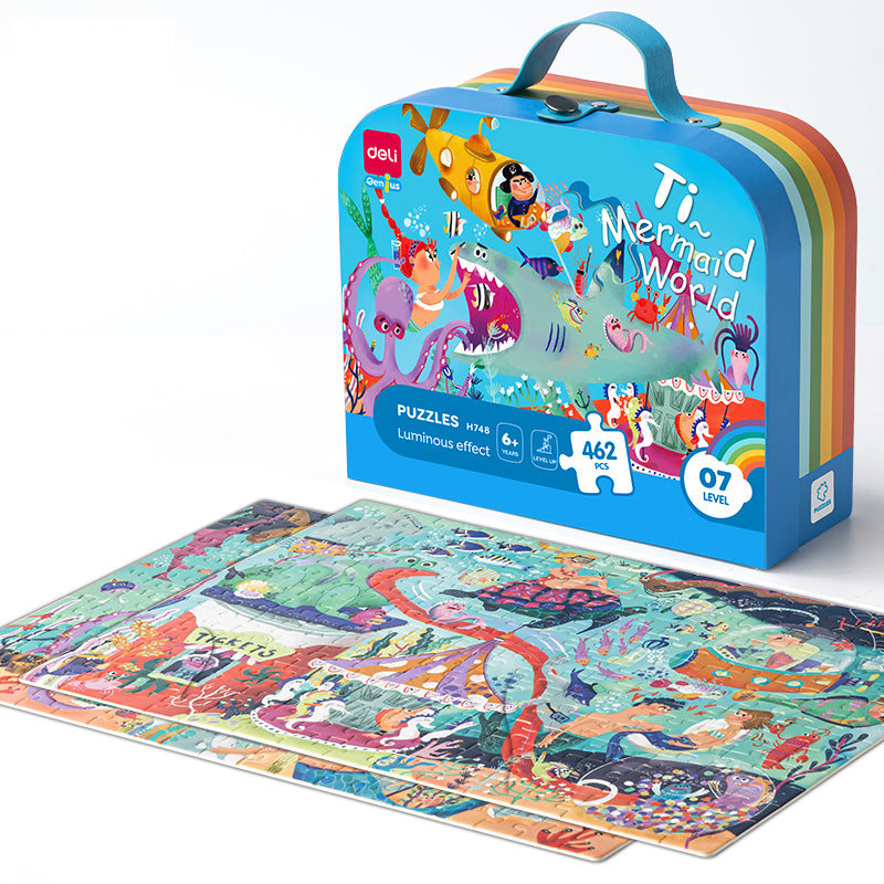 Puzzle Gigant Cadou 462 Piese cu Efect Luminos Lumea Marină Deli