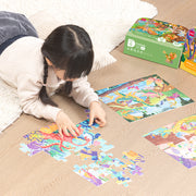 Puzzle Gigant Cadou 89 Piese cu Efect Luminos Dinozauri Deli